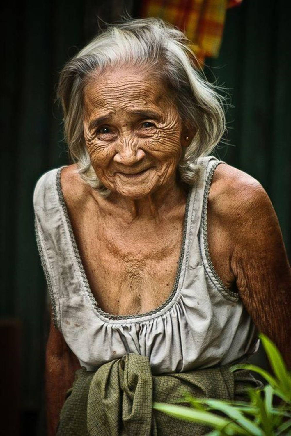 Old Woman Cute Smile Background