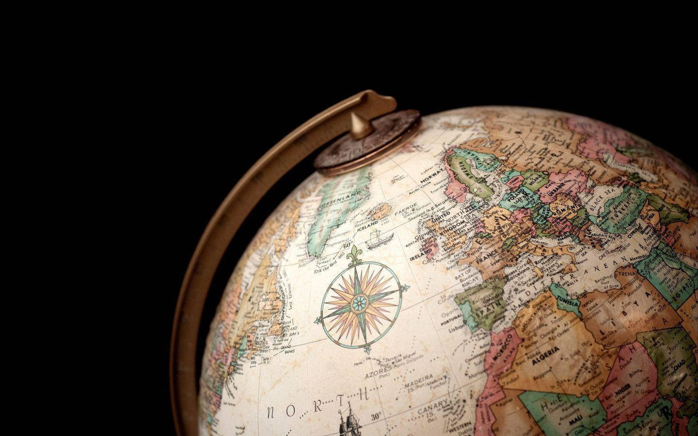 Old World Globe Map Background