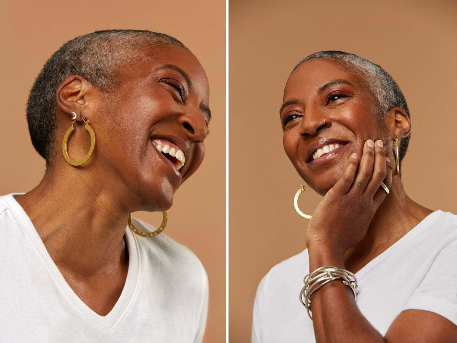 Older Black Woman Denise Harris Smile Background