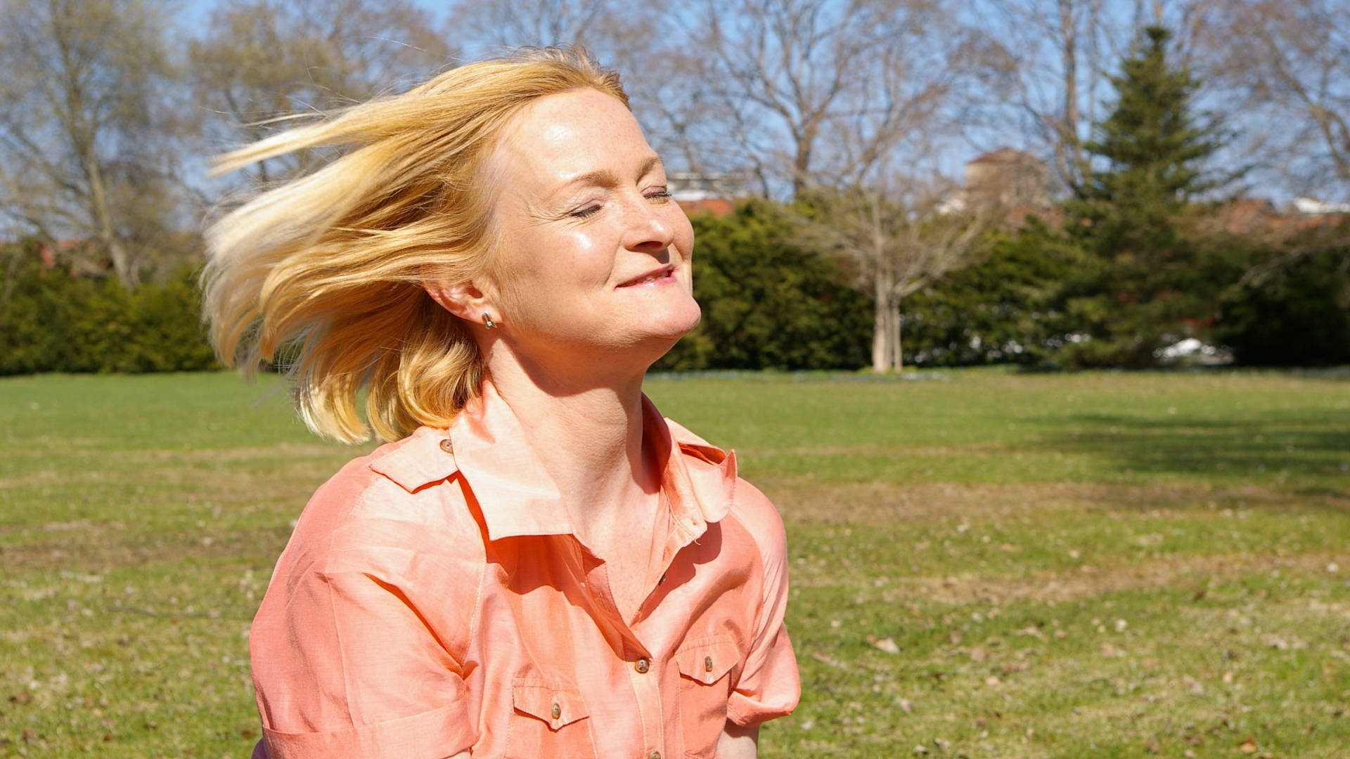 Older Woman Wind Background