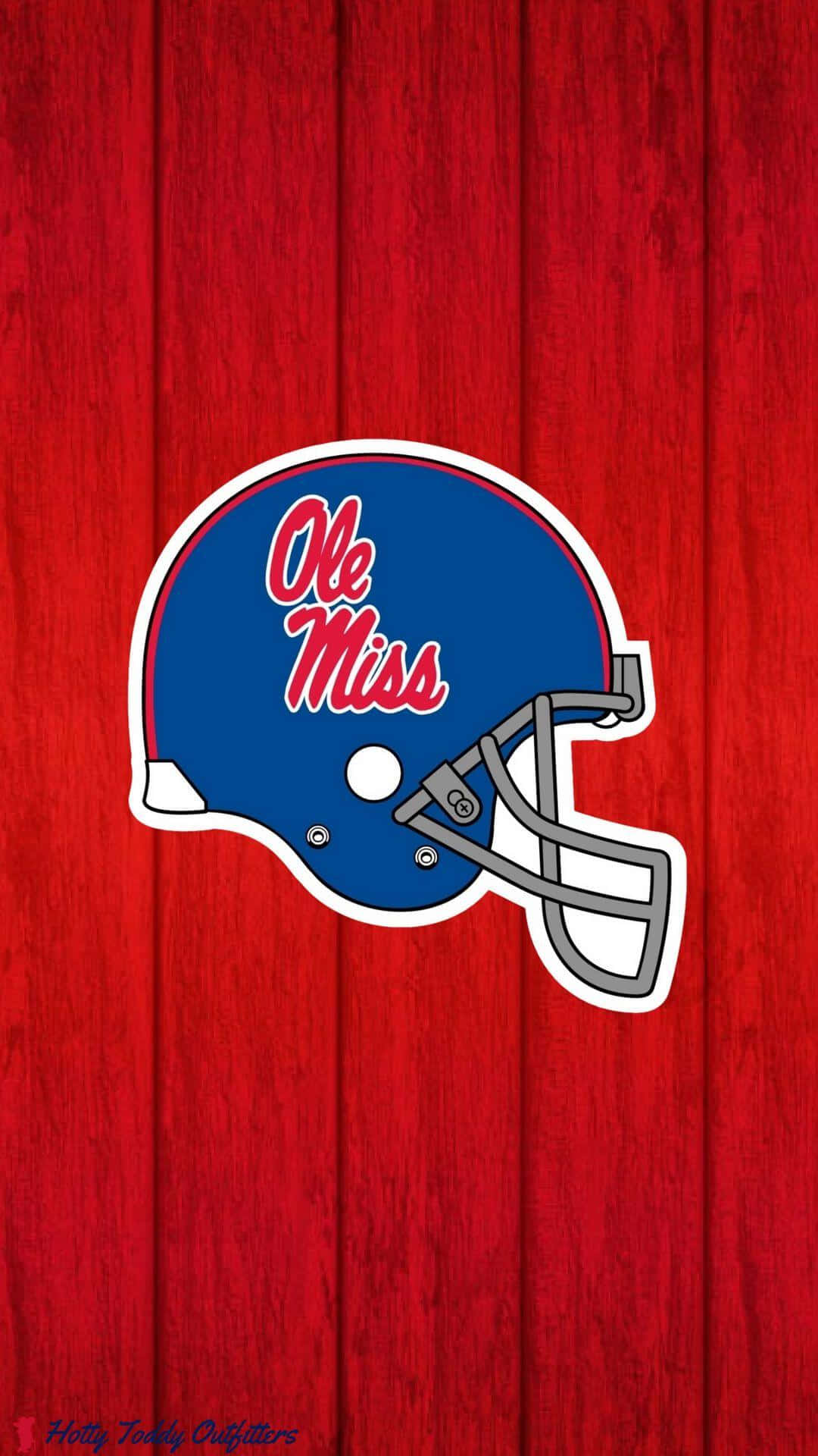 Ole Miss Blue Football Helmet Phone Background