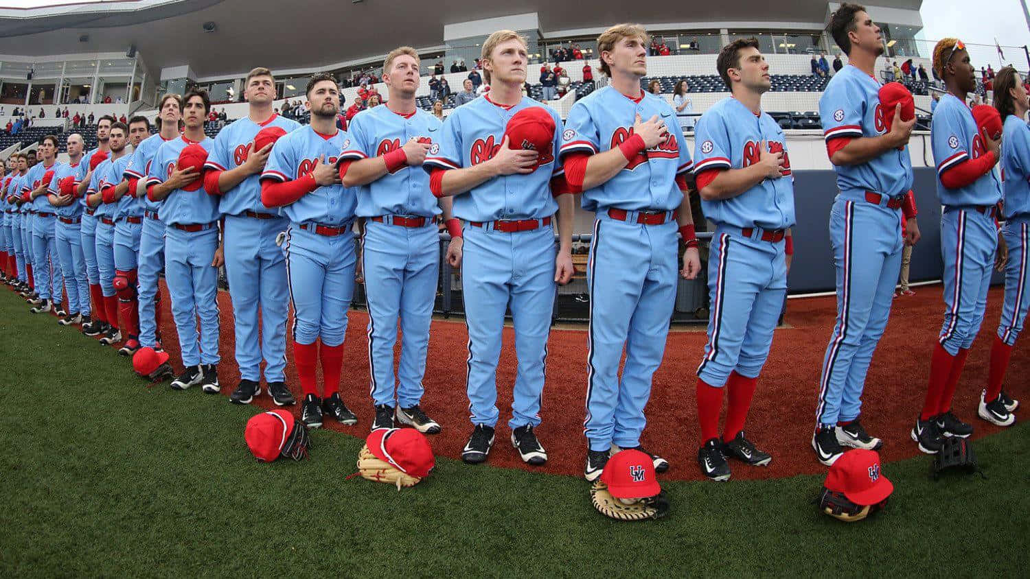 Ole Miss During National Anthem Background