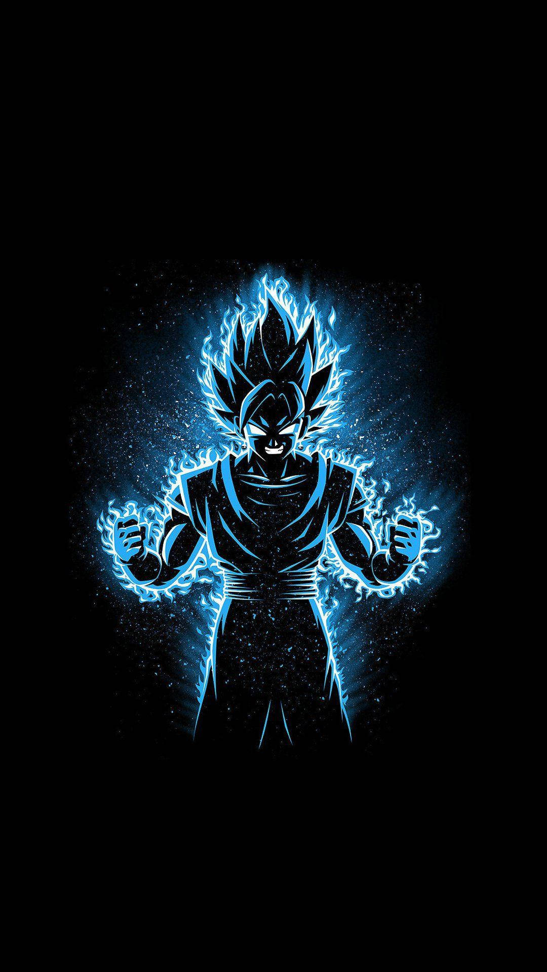 Oled 4k Goku Glowing Blue Background