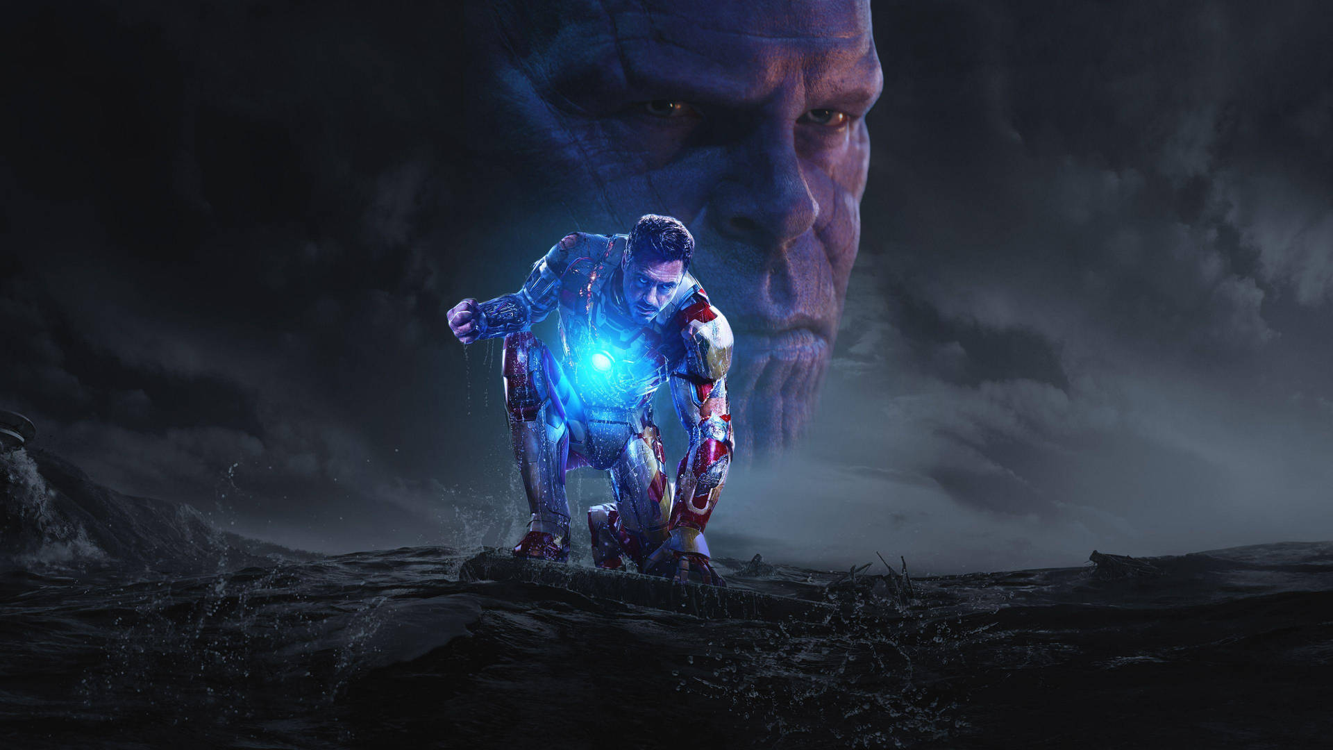 Oled 4k Iron Man And Thanos Background