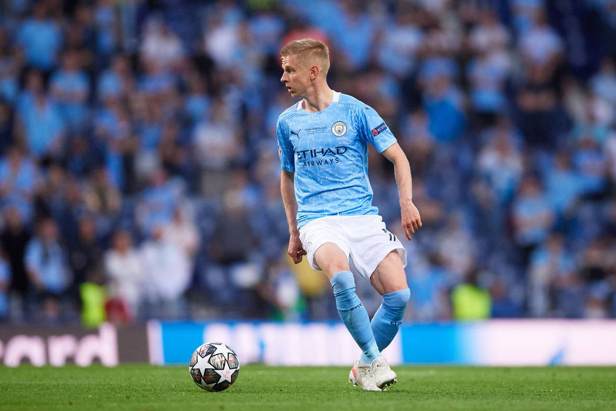 Oleksandr Zinchenko Light Blue Fans Background