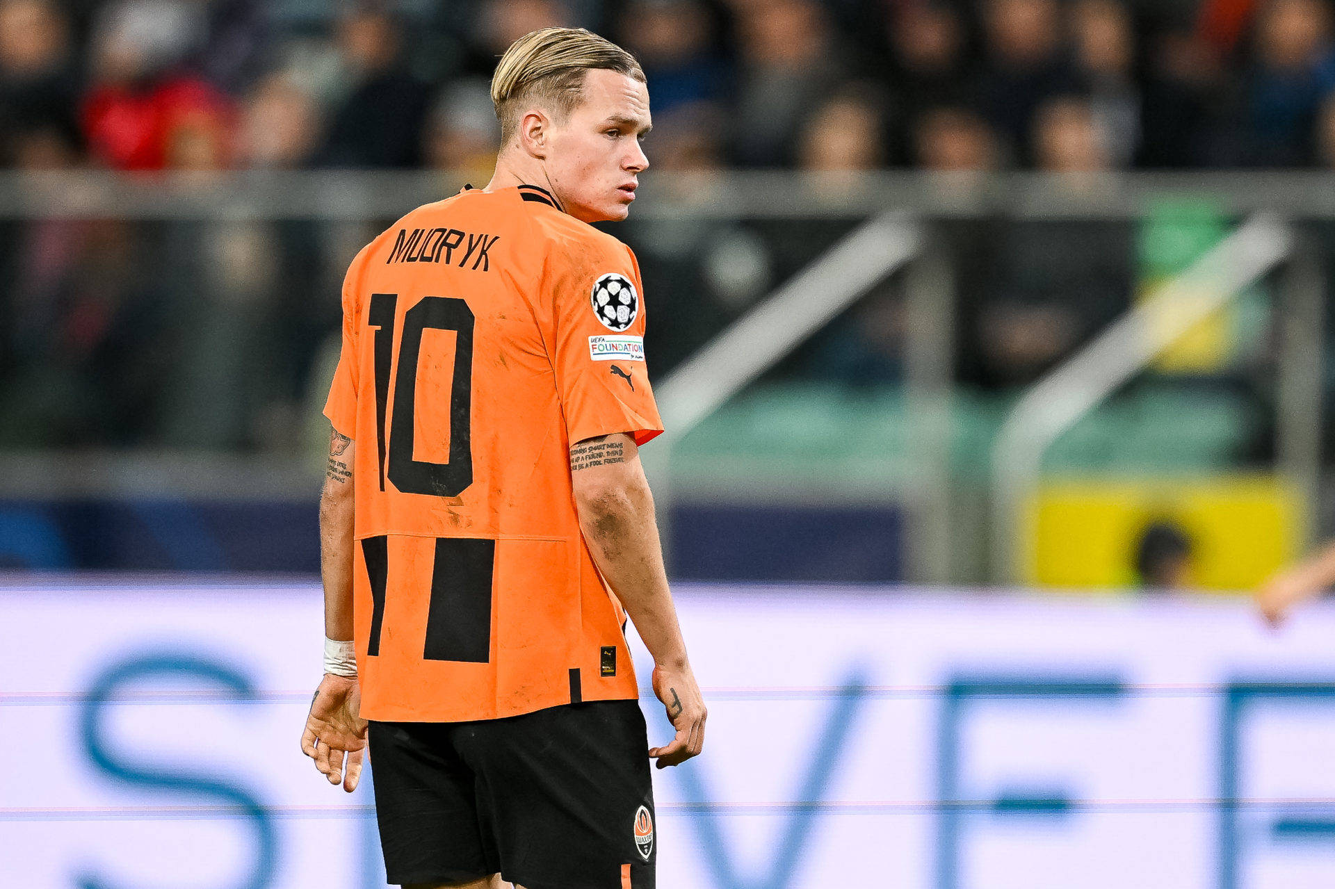 Oleksandr Zinchenko Orange Black Background