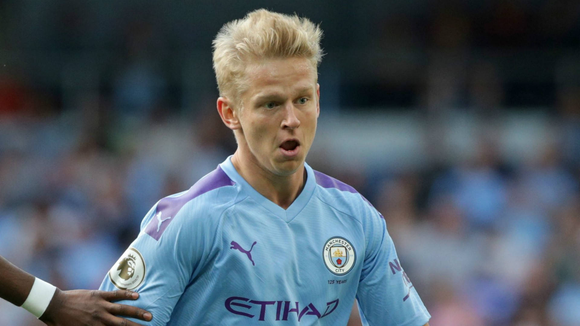 Oleksandr Zinchenko Purple Blue Background