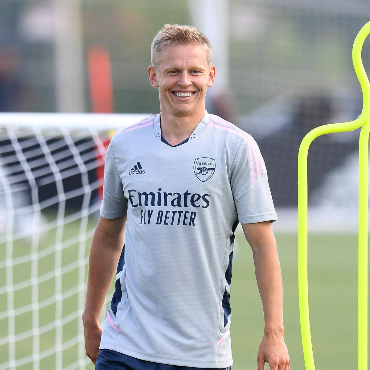 Oleksandr Zinchenko Smiley Gray Background