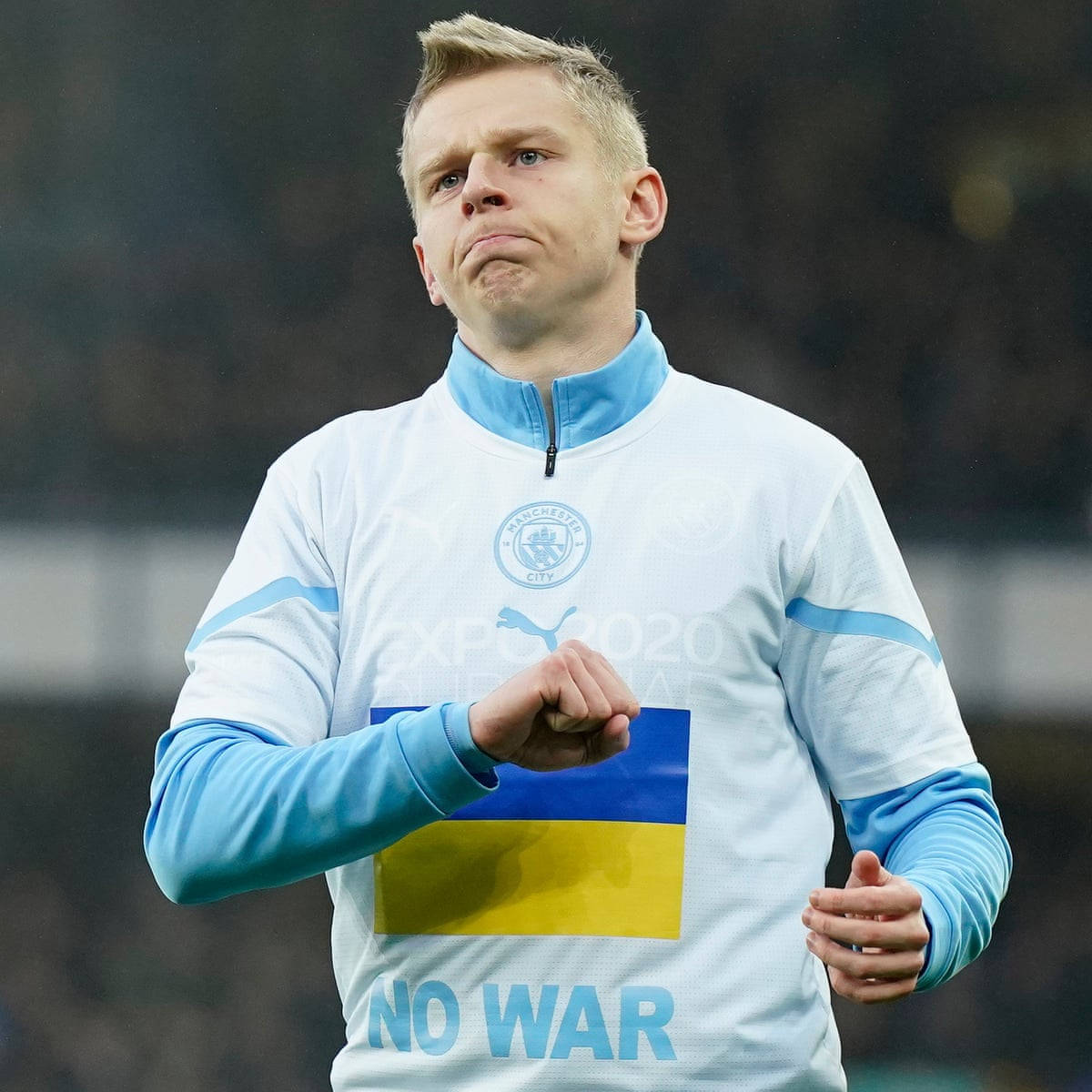 Oleksandr Zinchenko White Blue Hoodie