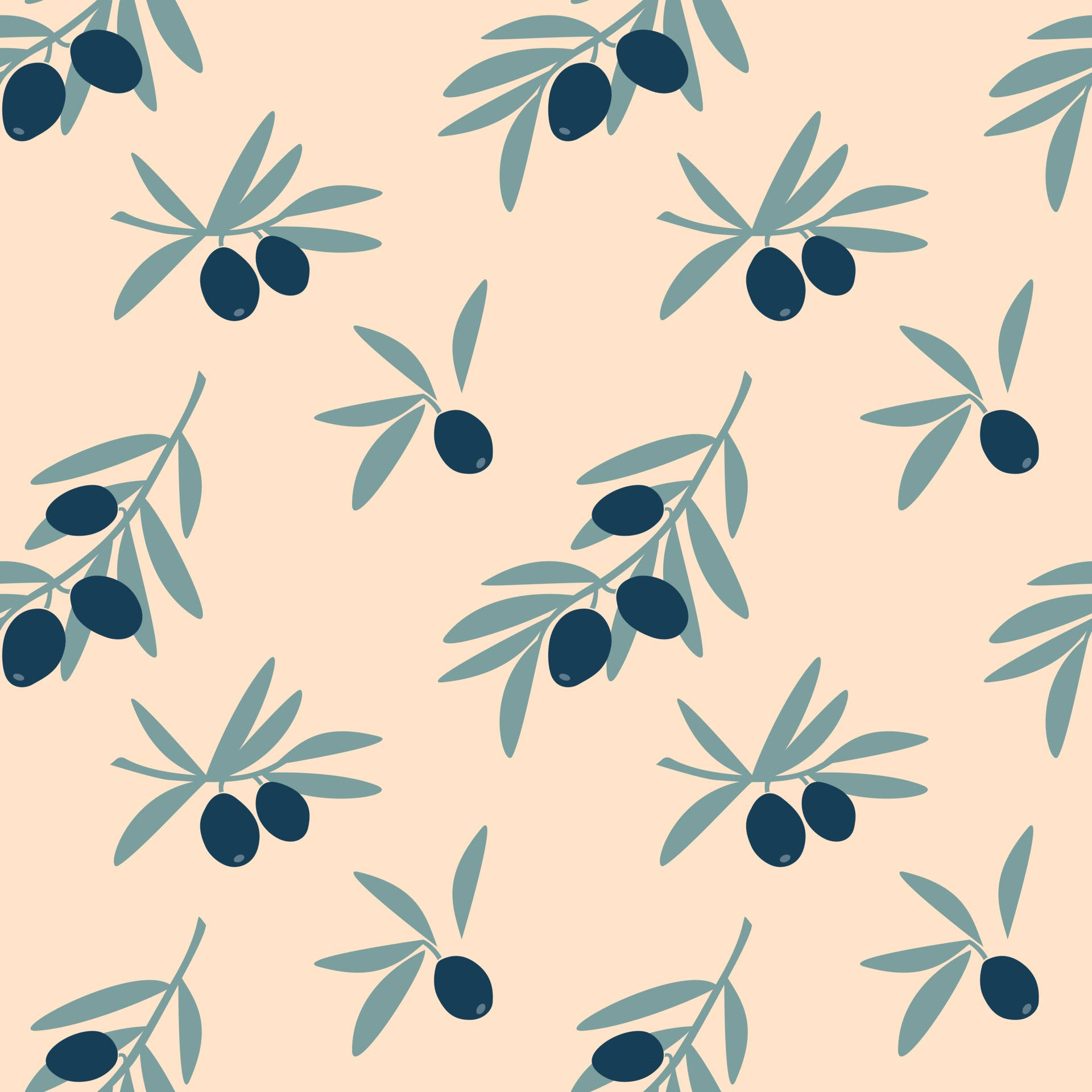 Olive Fruit And Brach Vector Artwork Background