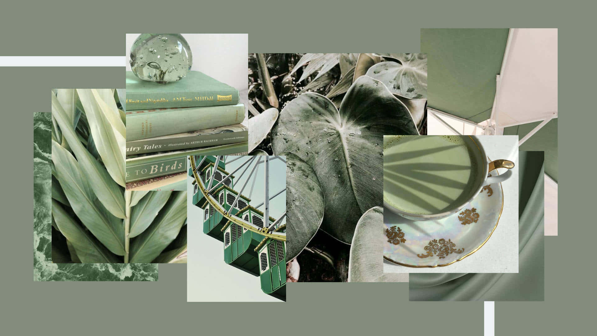 Olive Greenaesthetic Desktop Cool Collage