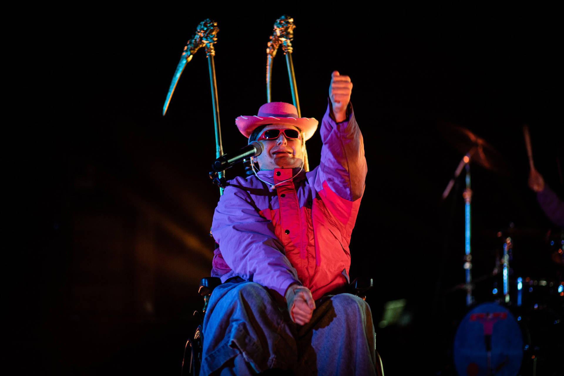 Oliver Tree Seated On Wheelchair