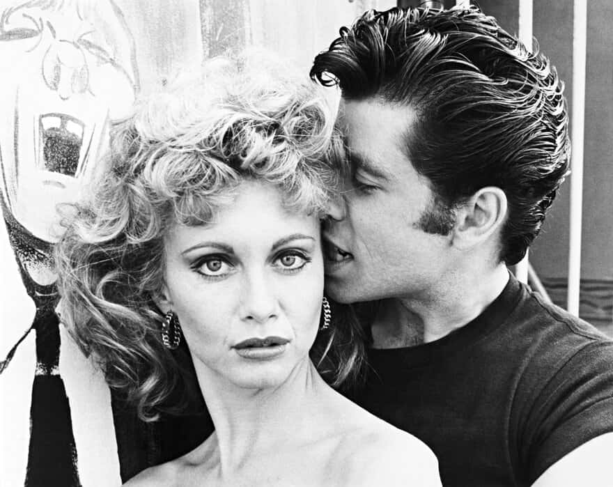 Olivia Newton John With John Travolta Background