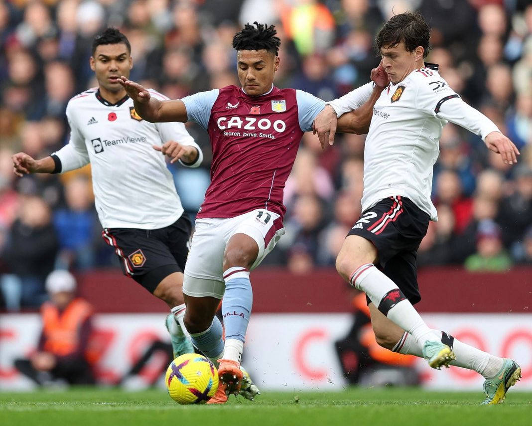 Ollie Watkins Surrounded By Opposing Team