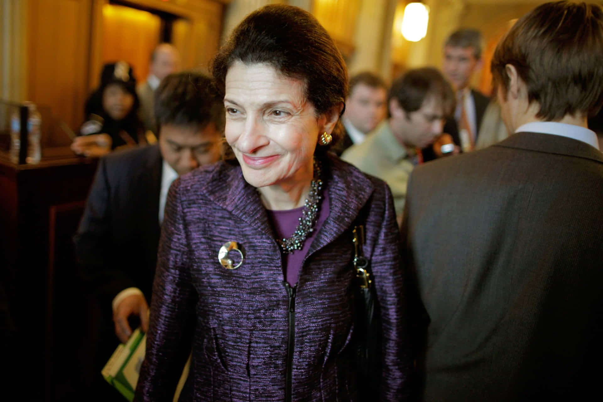 Olympia Snowe Interacting With Guests