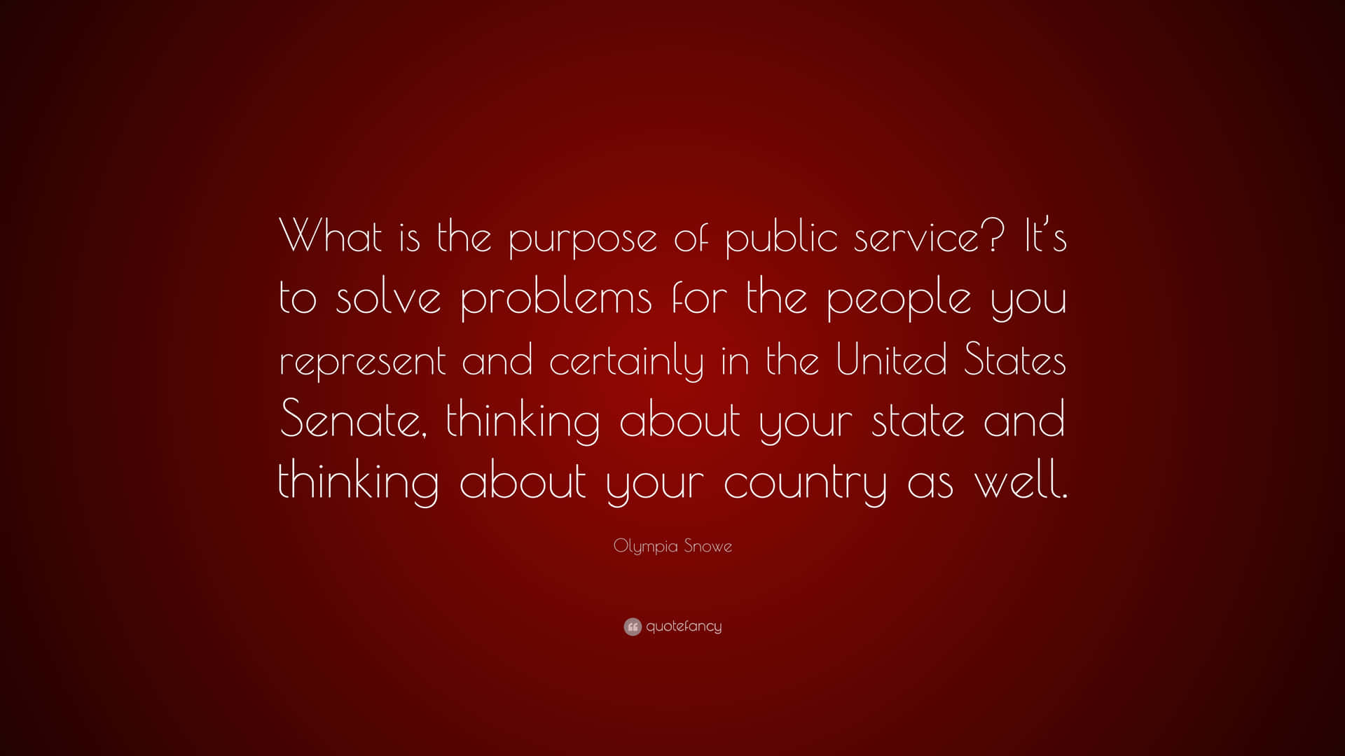 Olympia Snowe On Public Service