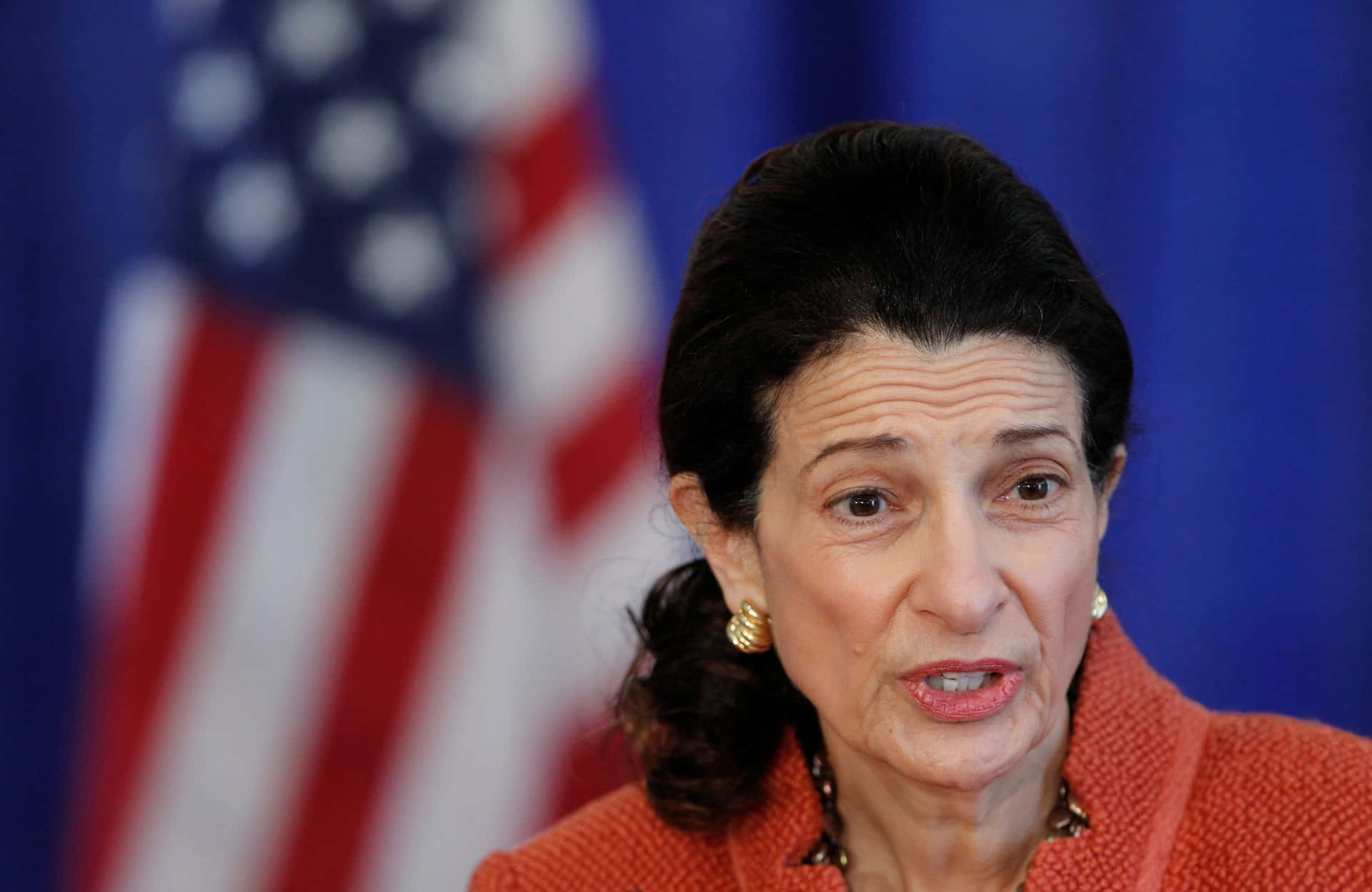 Olympia Snowe With Us Flag