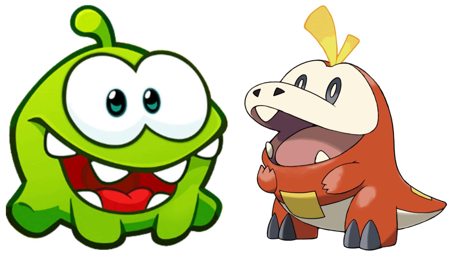 Om Nom And Fuecoco Pokemon Background