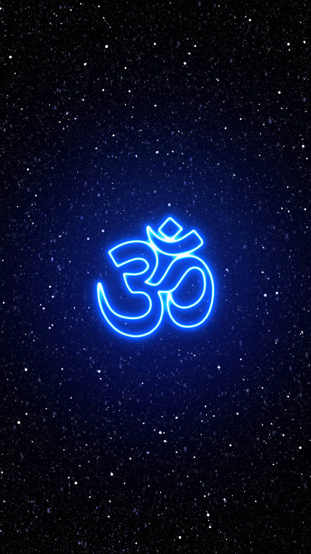 Om Symbol Glowing Blue Symbol Background
