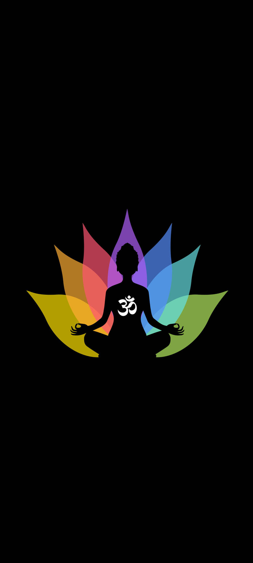 Om Symbol Yoga Rainbow Background