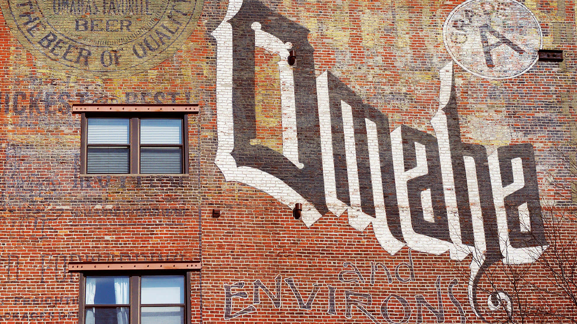 Omaha Brick Wall Mural