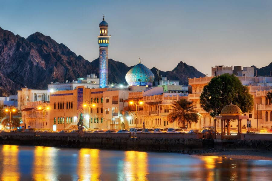 Oman Lights At Mutrah Corniche Background