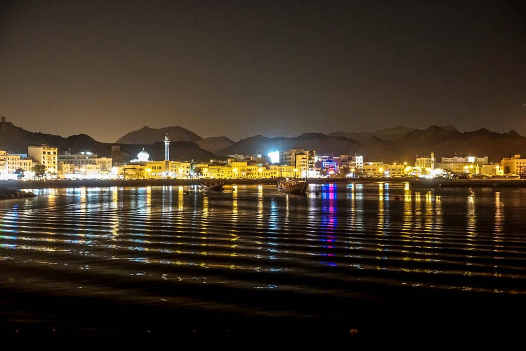 Oman Mutrah Corniche Night View