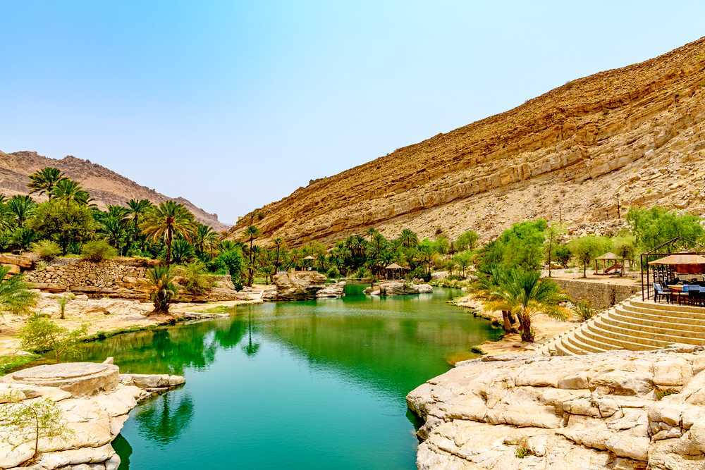 Oman Wadi Ash Shab River Background