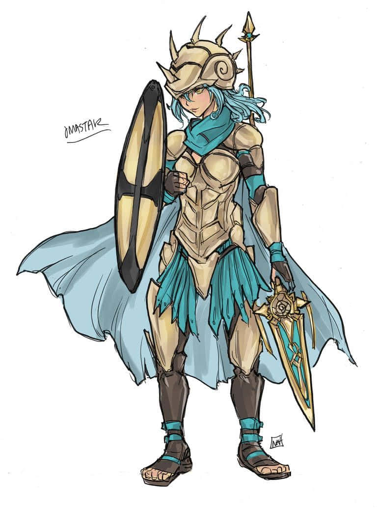 Omastar As A Warrior Girl Background