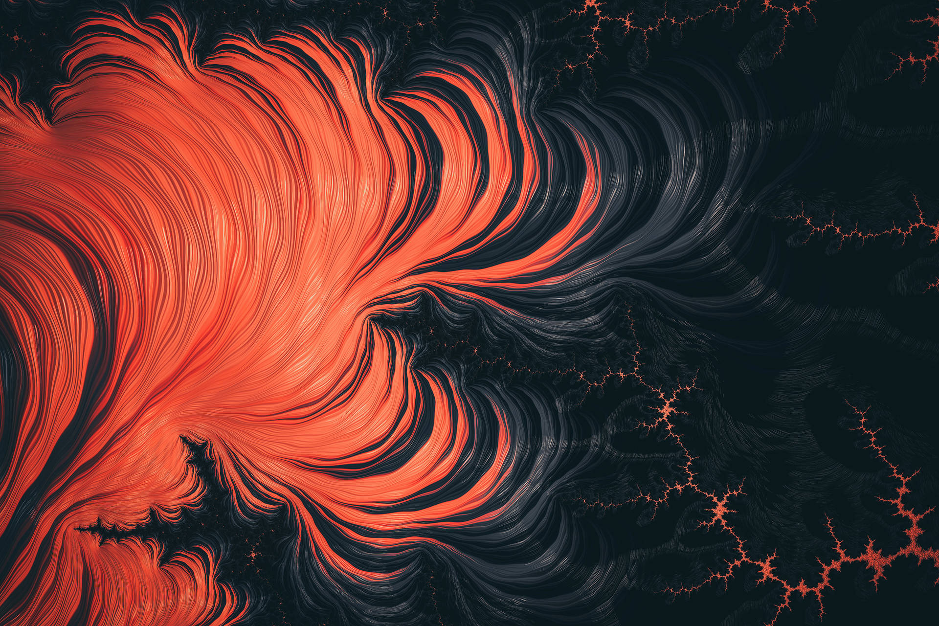 Ominous Orange And Black Abstract