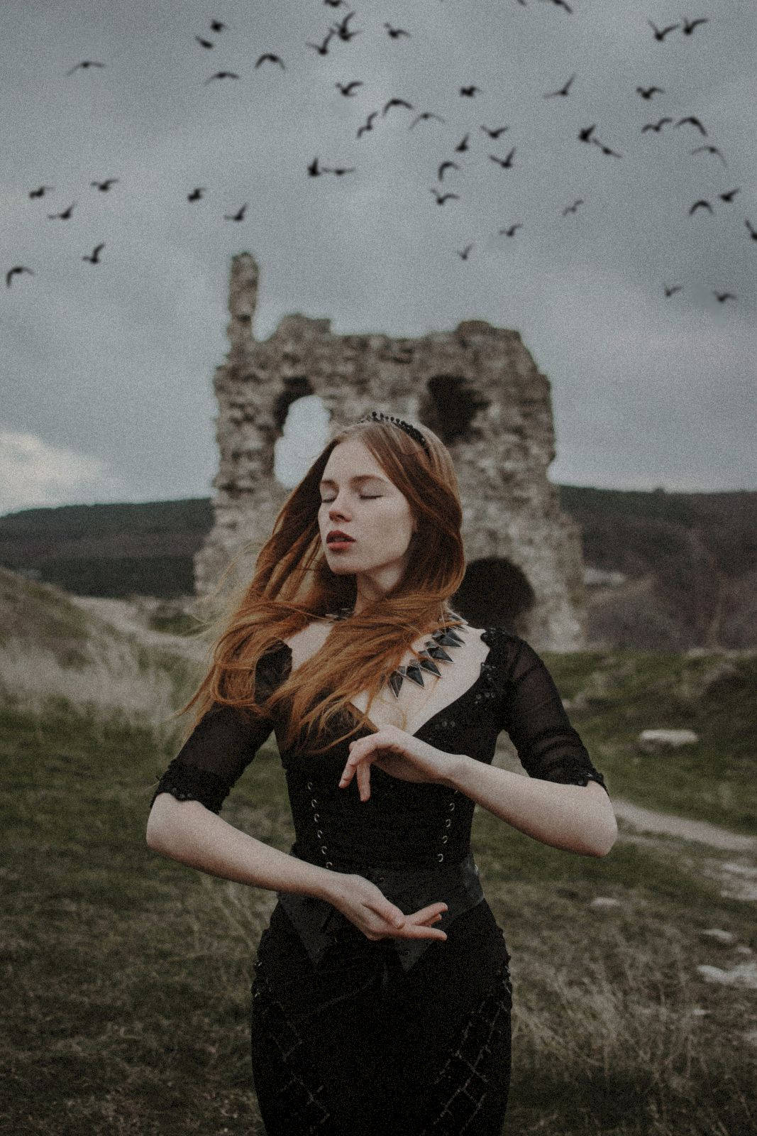 Ominous Woman In The Ruins