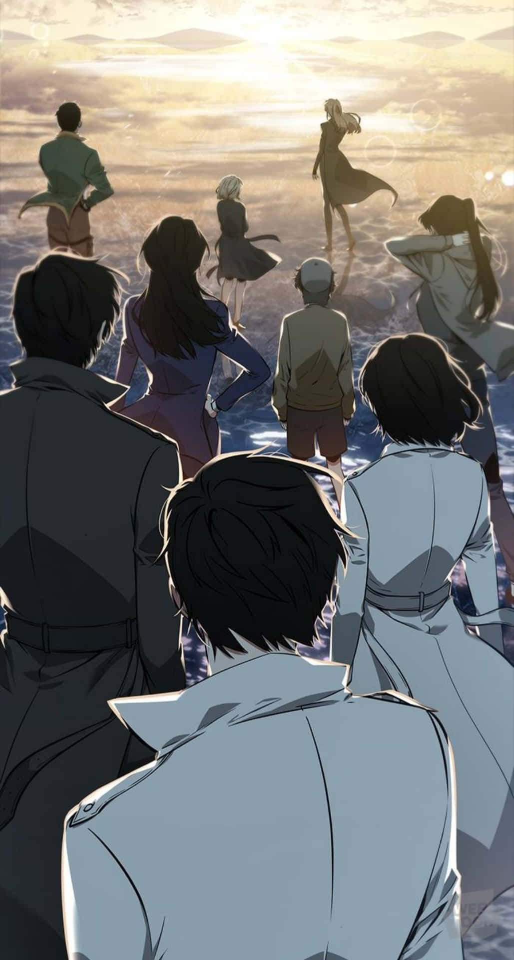 Omniscient Characters Turning Their Back Background