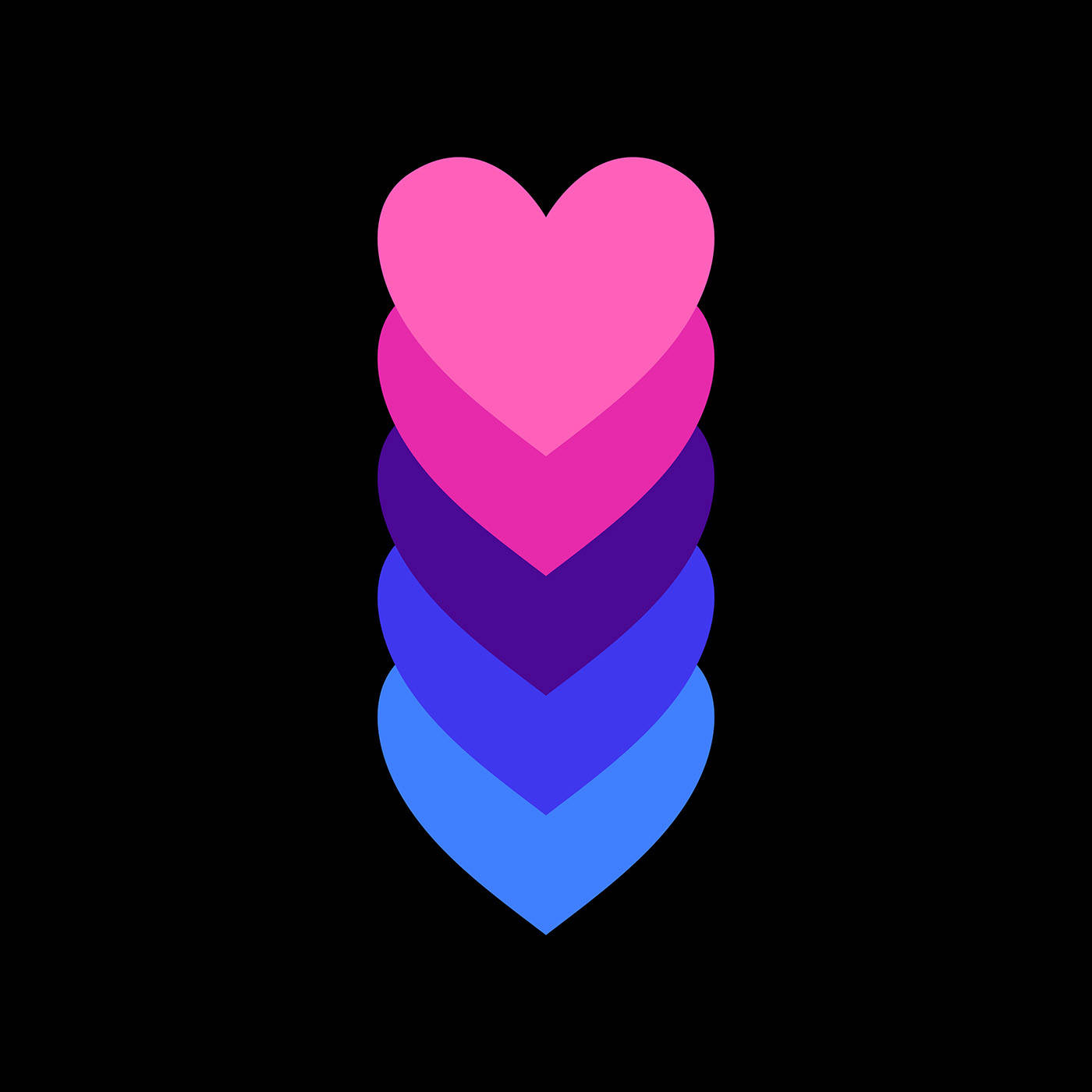 Omnisexual Pastel-colored Hearts Background