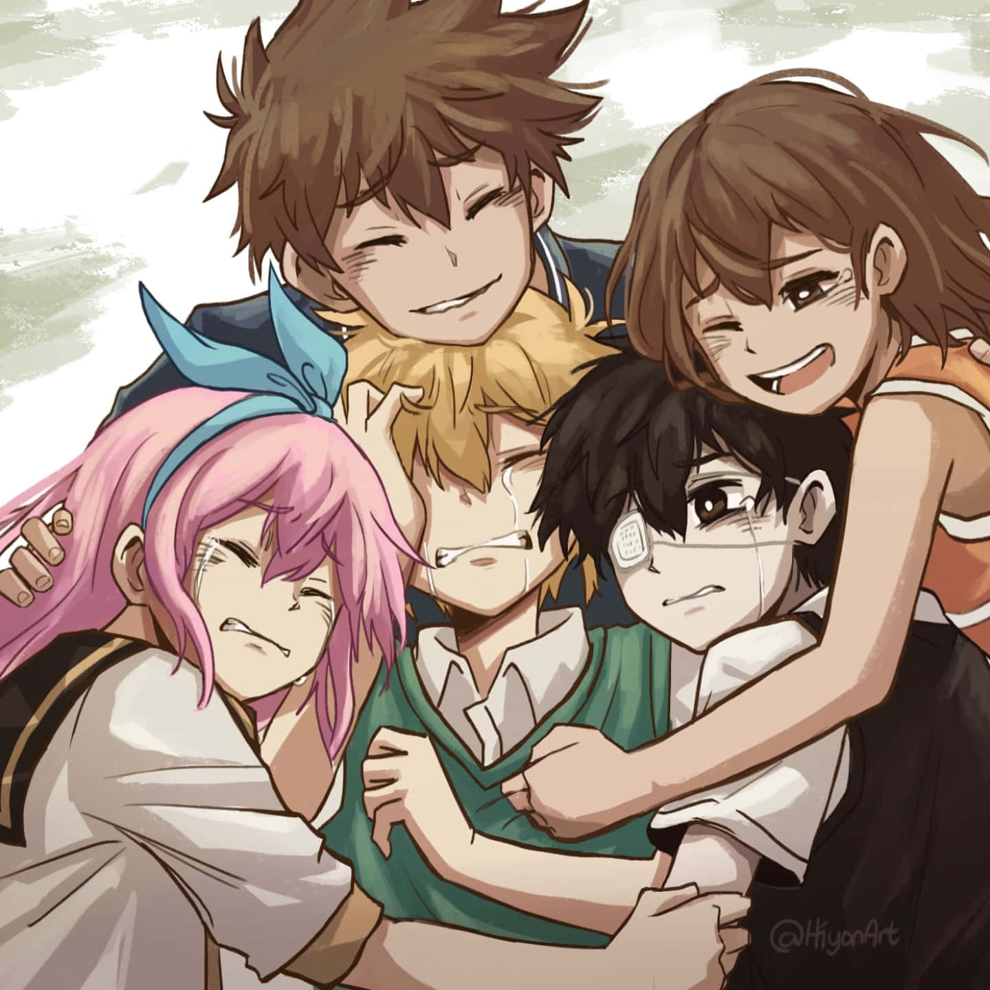 Omori Pfp Friends Crying Background