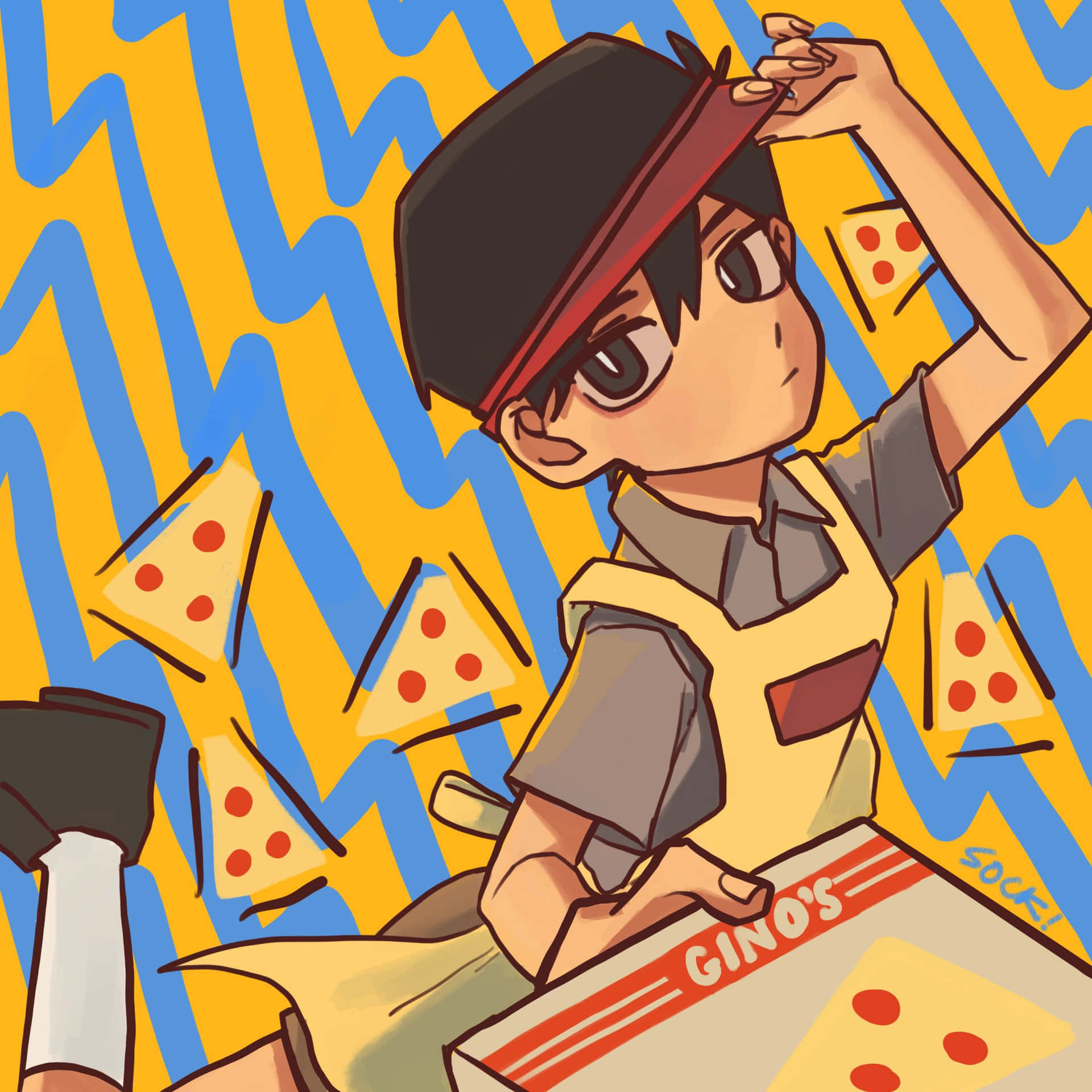 Omori Pfp Pizza Boy Sunny Background