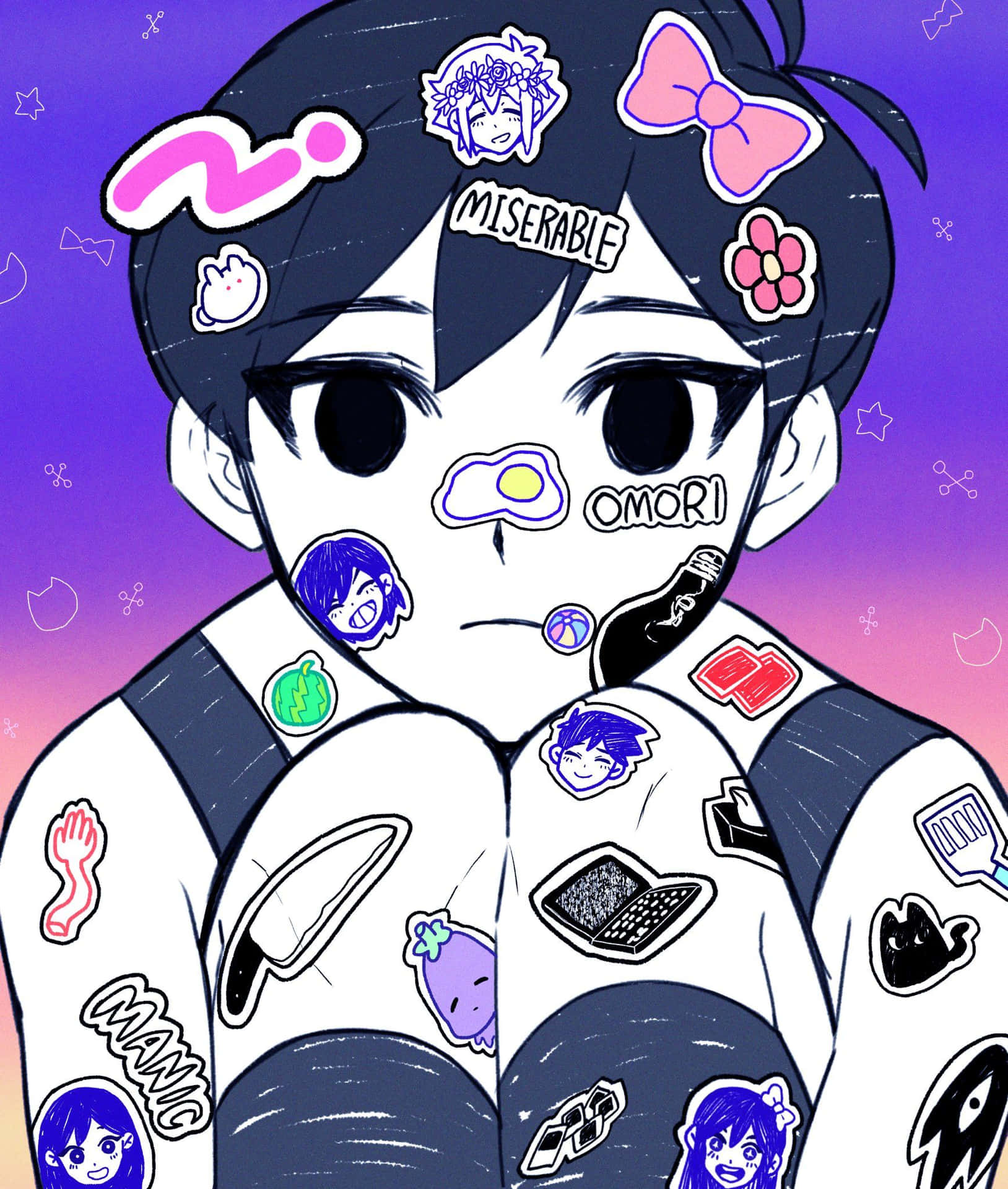 Omori Pfp With Stickers