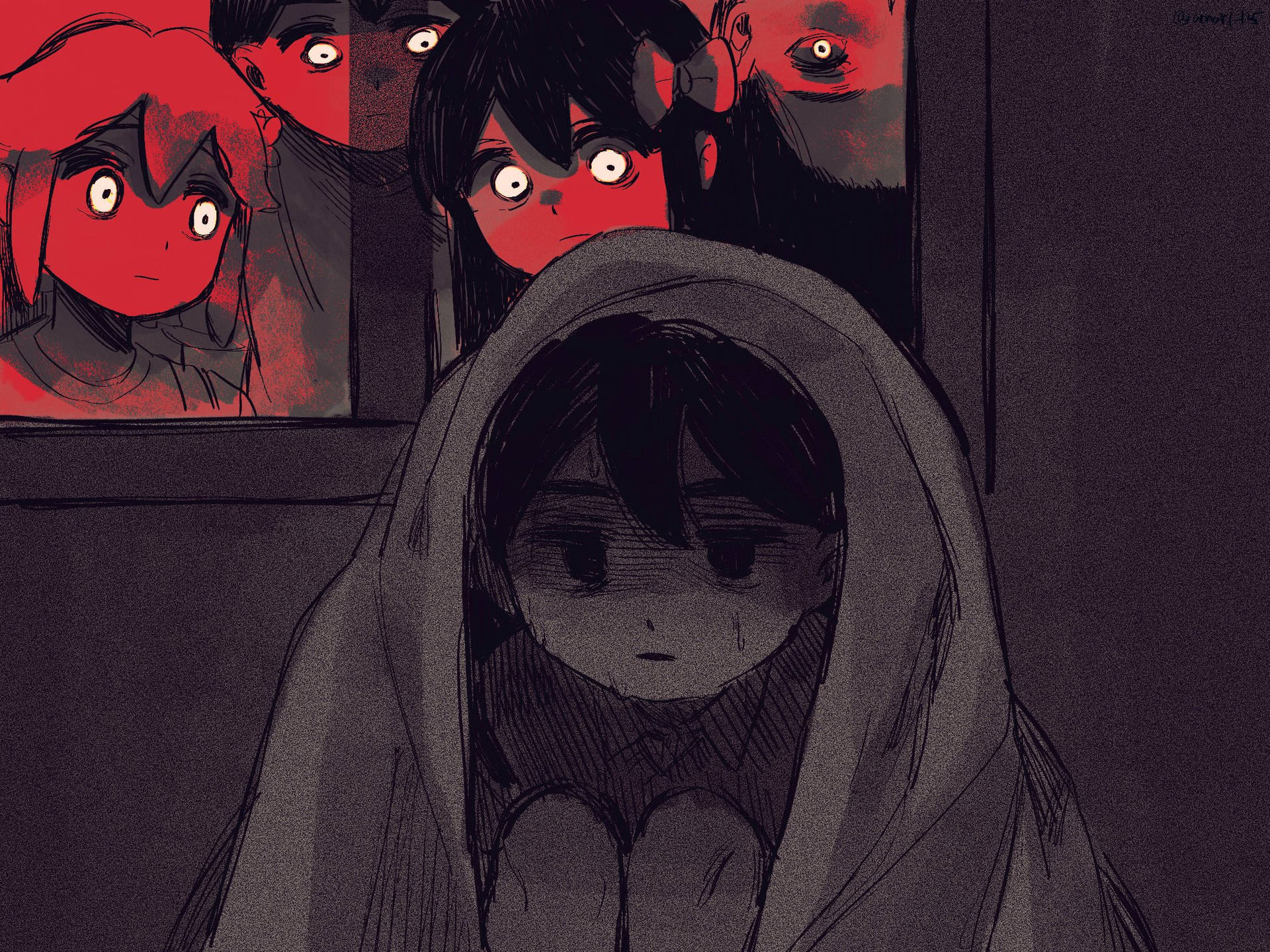 Omori Sunny Hiding Under Blanket