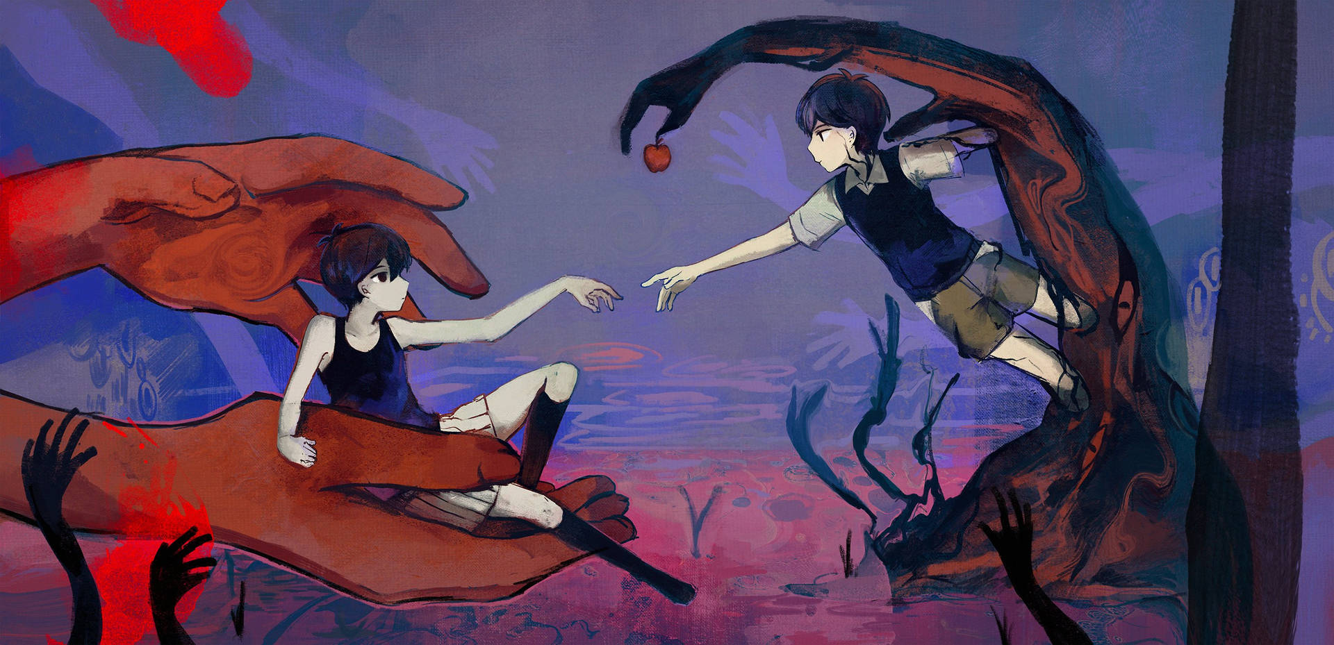 Omori The Creation Of Adam Background