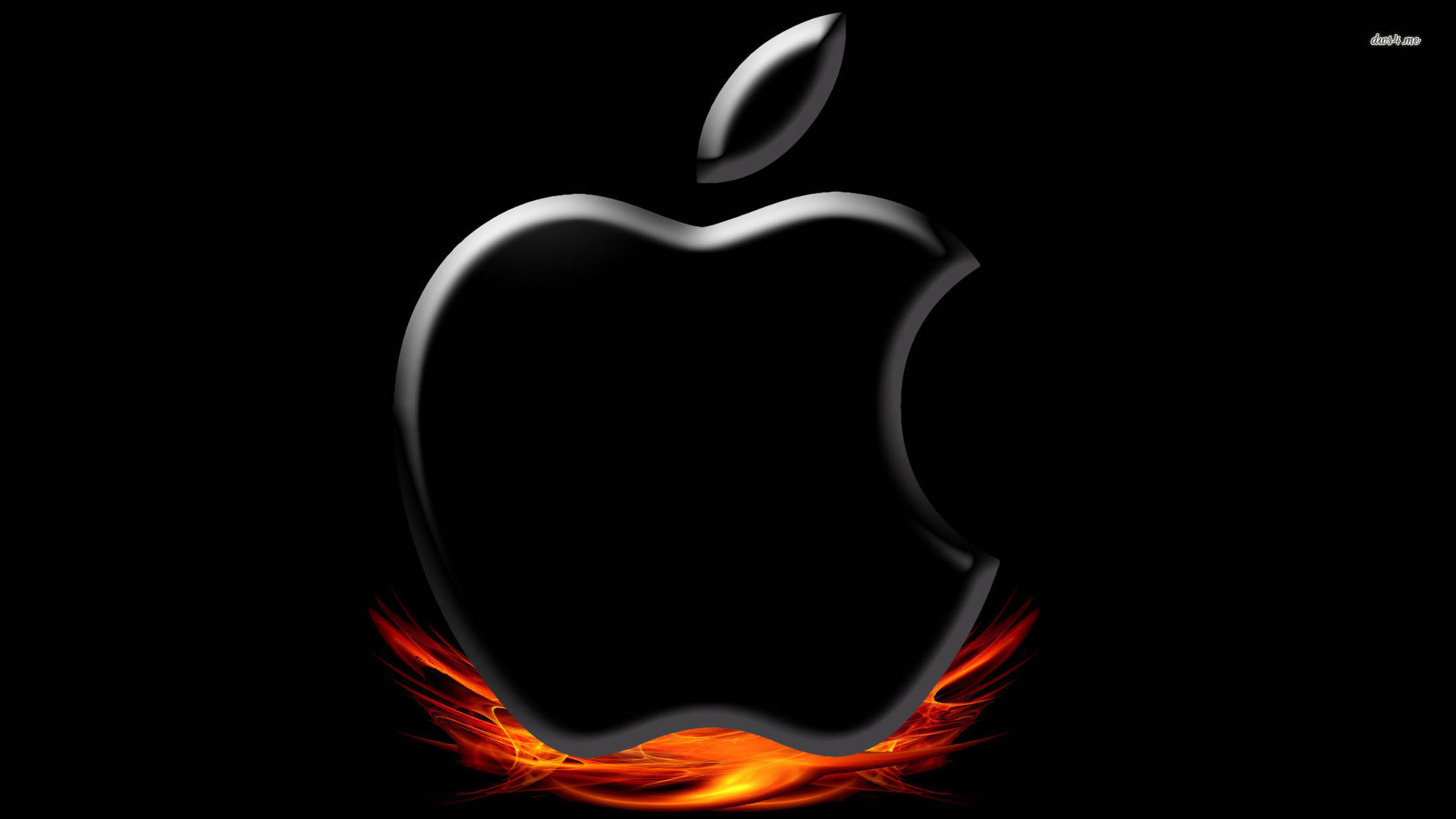 On Fire Apple Logo Background