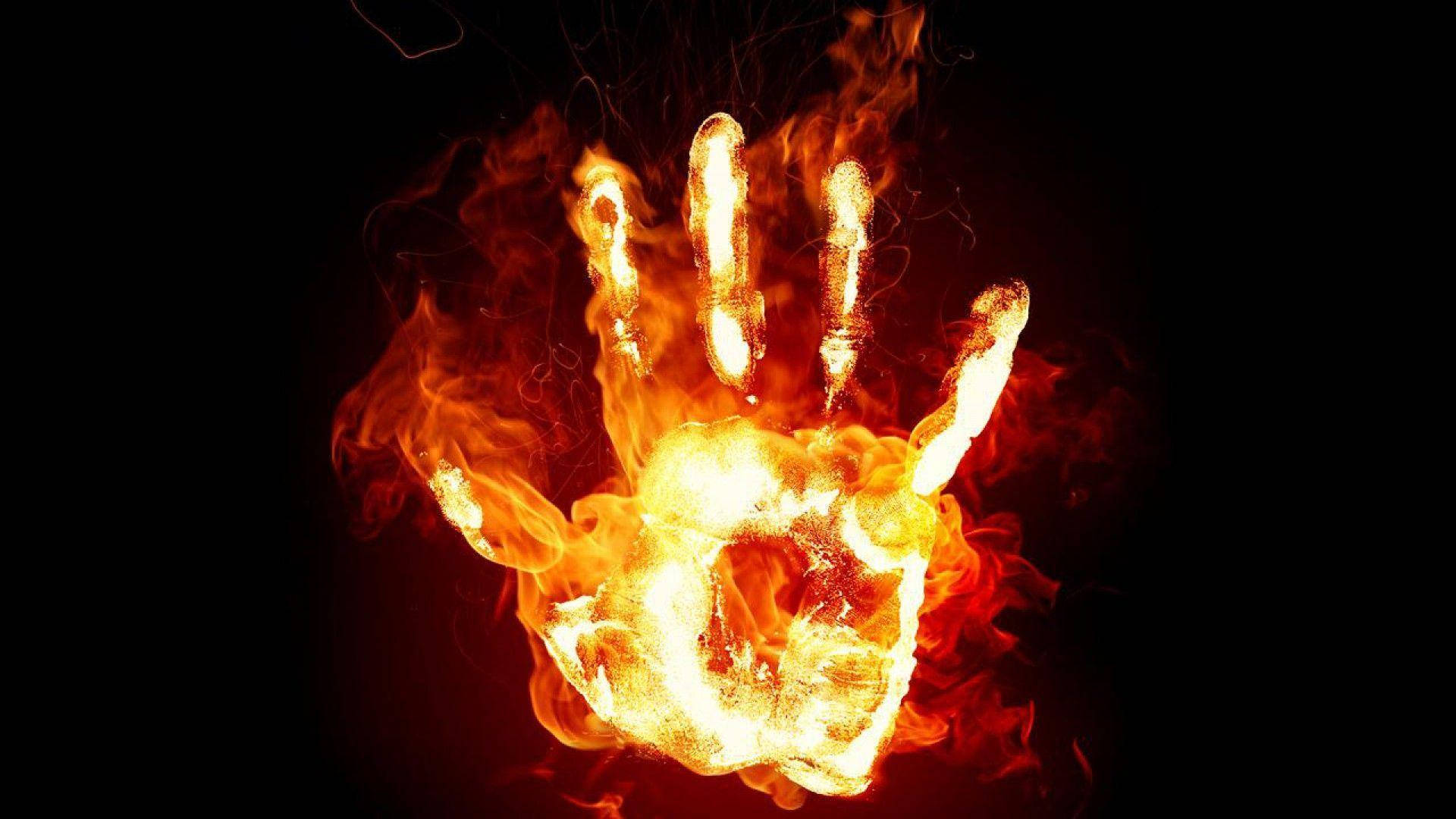 On Fire Hand Background
