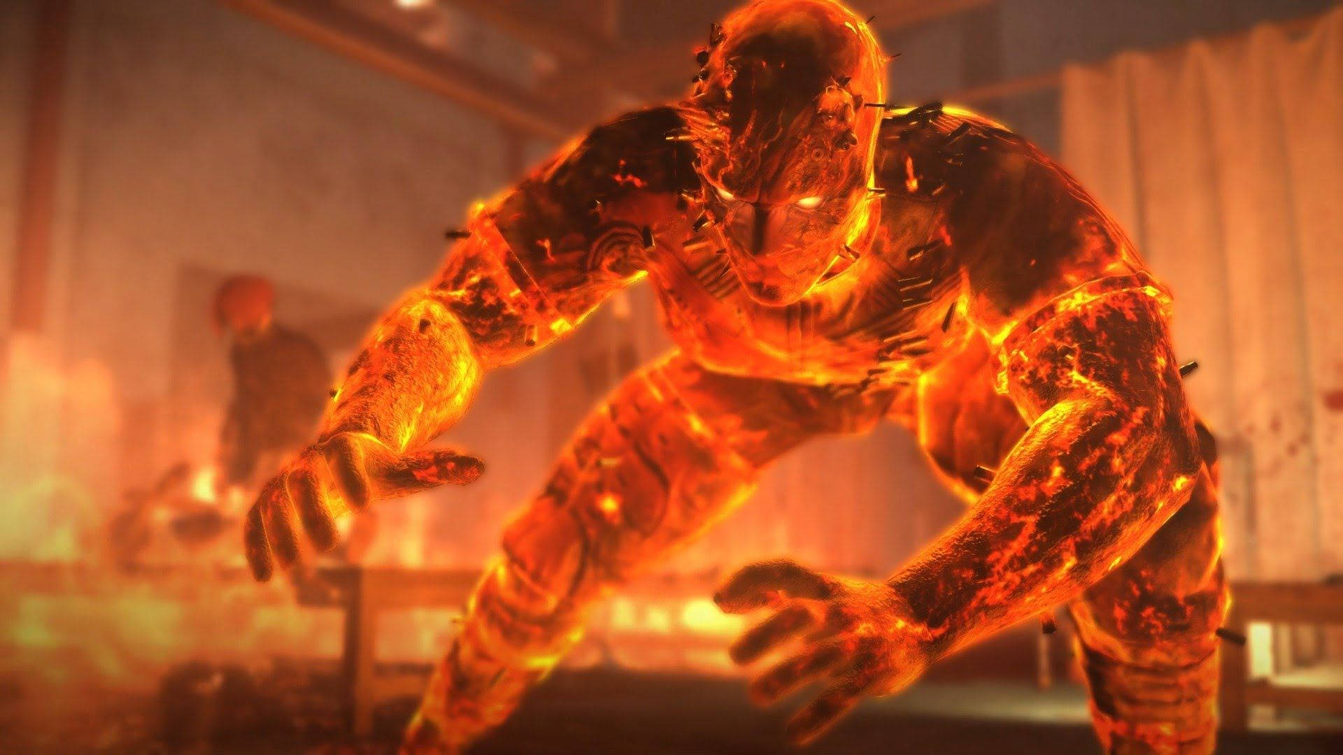 On Fire Humanoid Background