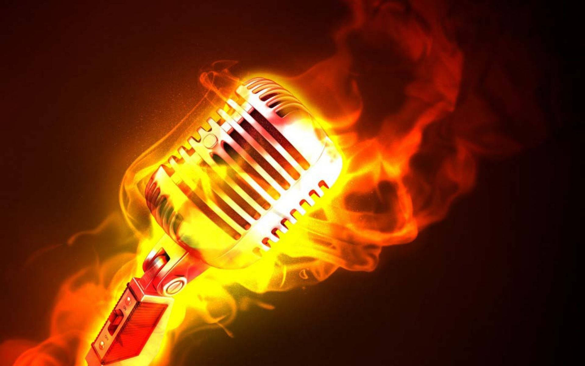 On Fire Microphone Background