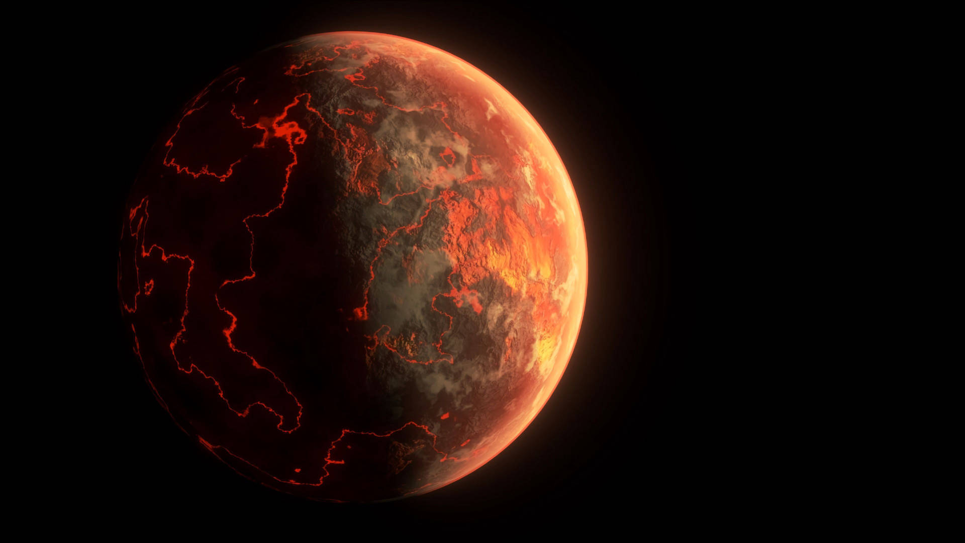 On Fire Planet Mars Background