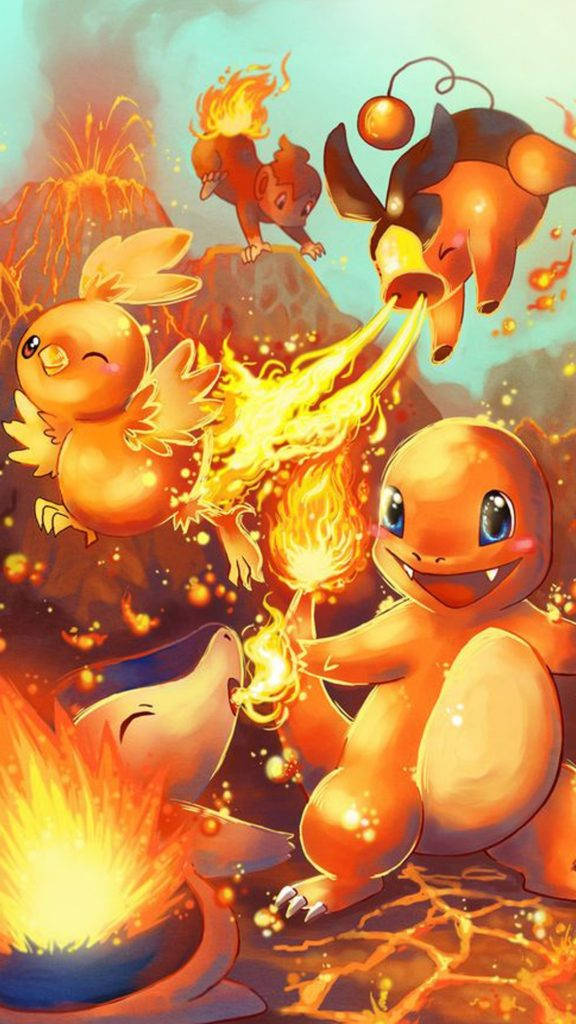On Fire Pokemons Background