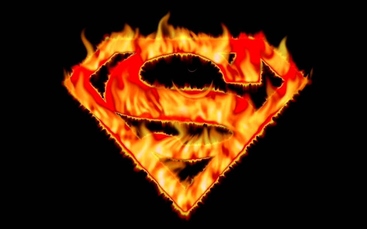 On Fire Superman Logo Background