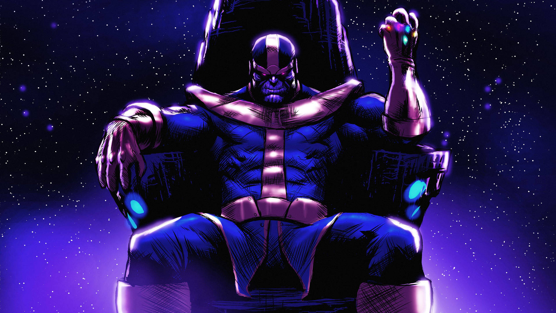 On Throne Comic Thanos Hd Background