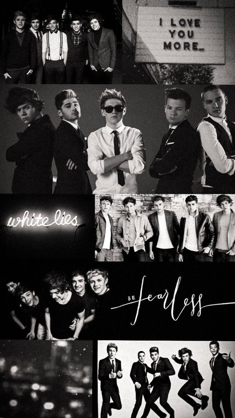 One Direction Aesthetic Grayscale Collage