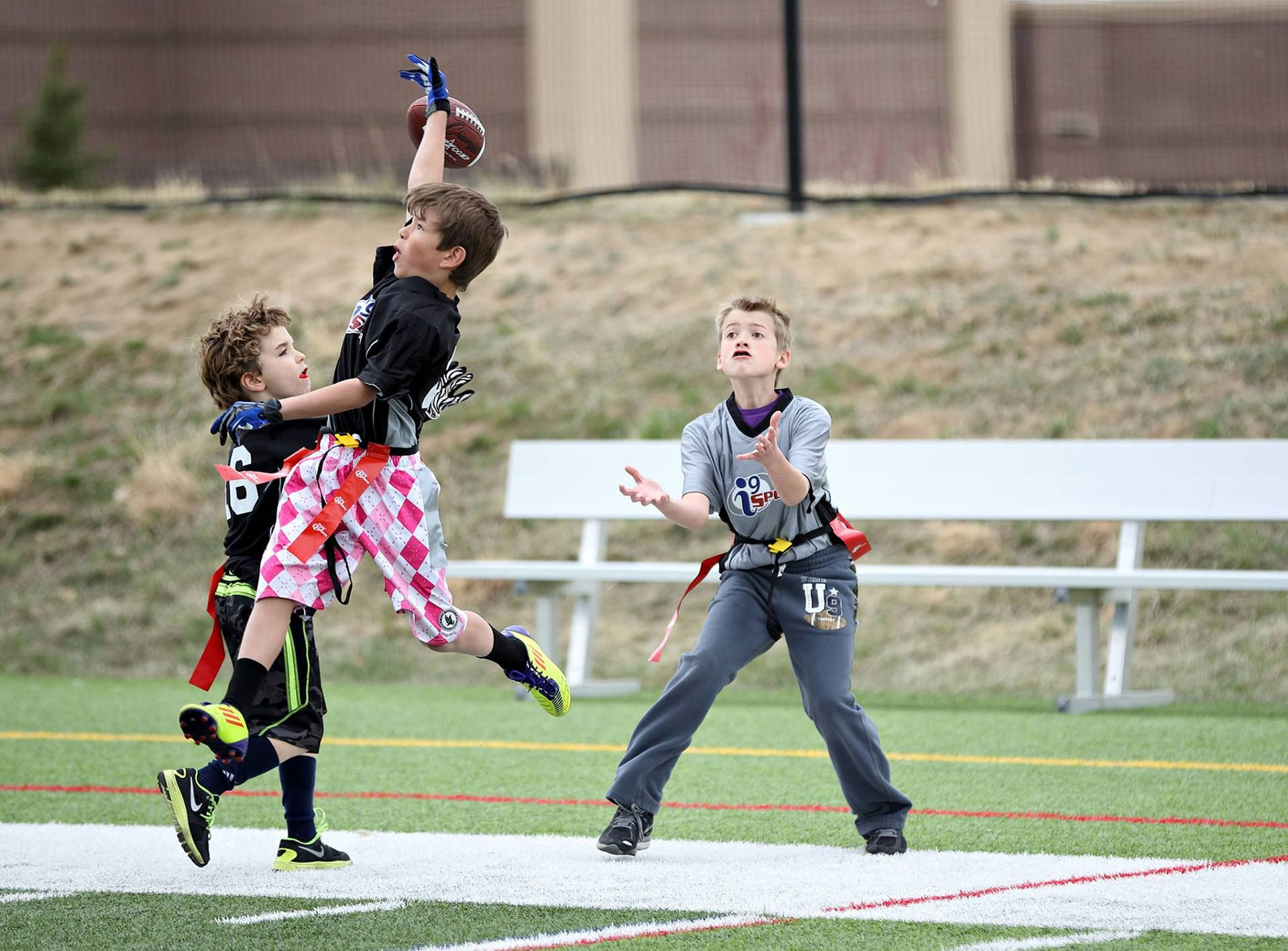 One-handed Catch Flag Football Background