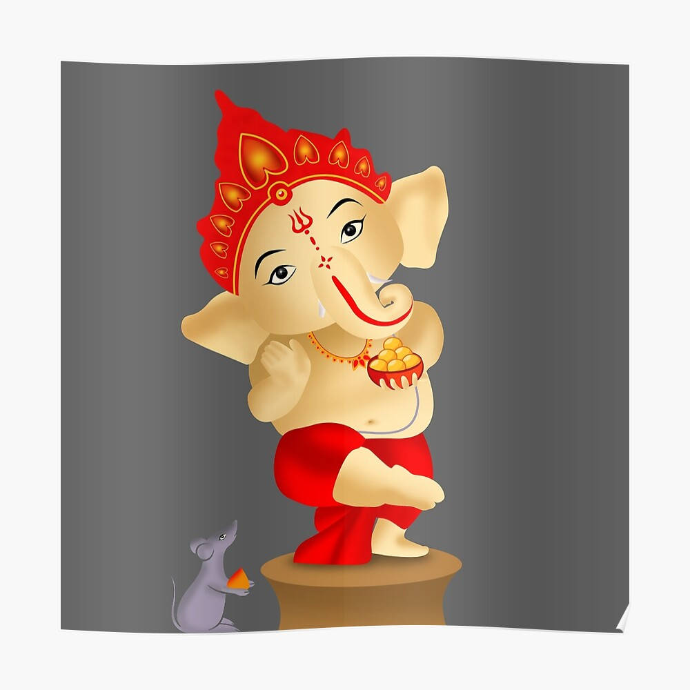 One-legged Baby Ganesh Background