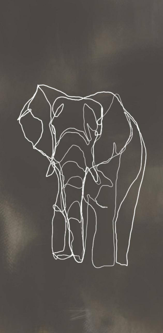 One Line Drawing Elephant Background